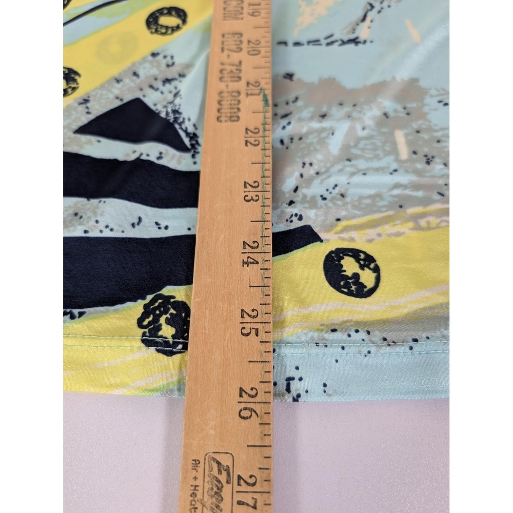 Jamie Sadock Polo Shirt Womens Medium Blue Yellow Abstract Golf Short Sleeve Top - Picture 10 of 11